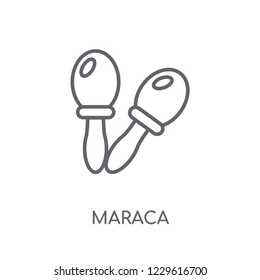 Maraca linear icon. Modern outline Maraca logo concept on white background from Music collection. Suitable for use on web apps, mobile apps and print media.