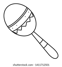 maraca musical instrument in black and white