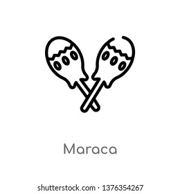 maraca vector line icon. Simple element illustration. maraca outline icon from africa concept. Can be used for web and mobile