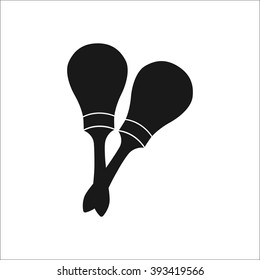 Maracas black simple icon on white background