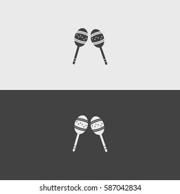 Maracas black and white icons.illustration isolated vector sign symbol