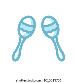 maracas blue shady outline icon