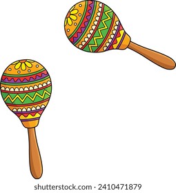 Maracas Cartoon Colored Clipart Illustration