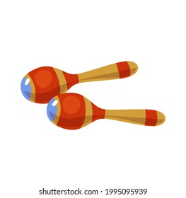 Maracas cartoon icon isolated on white background. Colorful musical instrument Flat style vector illustration.