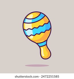 Ilustración del icono del Vector de dibujos animados de Maracas. Concepto de ícono de objeto de música Vector de Premium aislado. Estilo plano de dibujos animados