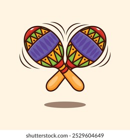 Maracas. cartoon vector illustration. design element for poster, brochure, web, mascot, sticker, logo and icon