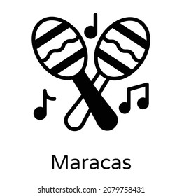 A maracas or chac chac instrument in solid icon