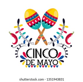 maracas with chili peppers to mexican event