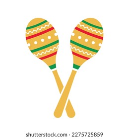 maracas, cinco de mayo symbol, mexican culture, vector illustration