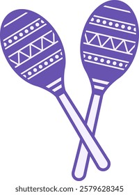 Maracas Color Icon. Vector Icon. Percussion and Noise Musical Instrument. Rattle. Brazilian Carnival Concept