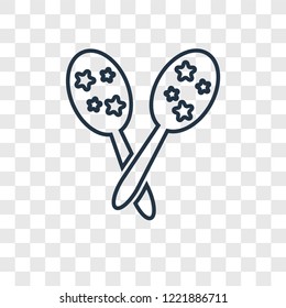 Maracas concept vector linear icon isolated on transparent background, Maracas concept transparency concept in outline style