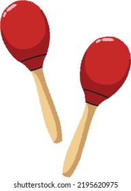 Maracas consist of a small ball inside a hollow ball with a handle that fits in your hand. Shake it normally to make a sound. Mainly used in Spanish-speaking Latin music such as mambo and salsa.