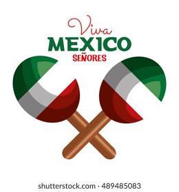 maracas flag mexico icon design