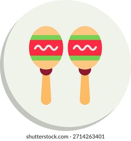 Maracas Flat Circle Style Icon