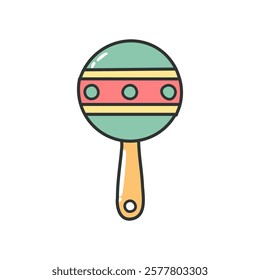 Maracas flat color vector icon. Maraca isolated sign on white background.