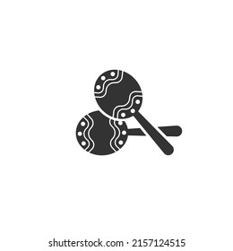 Maracas flat icon. Rumba shaker or chac-chac.Traditional Latin rattle musical instrument. Vector illustration