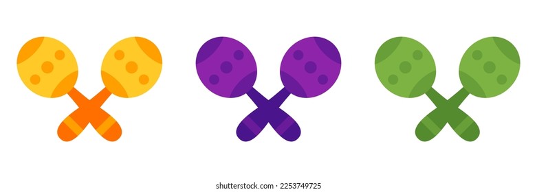 Maracas in flat style isolated