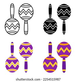 Maracas in flat style isolated