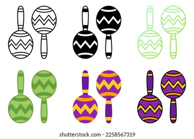 Maracas in flat style isolated