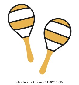 Maracas. Handgezeichnetes Doodle-Kid-Stuff-Symbol.