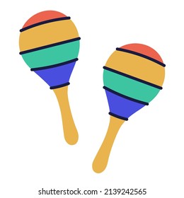 Maracas. Hand Drawn Doodle Kid Stuff Icon.
