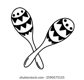 Maracas hand drawn vector sketch 