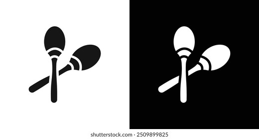 Maracas icon Black line art vector logo set