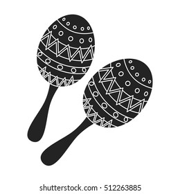 Maracas icon in black style isolated on white background. Musical instruments symbol stock vector illustration