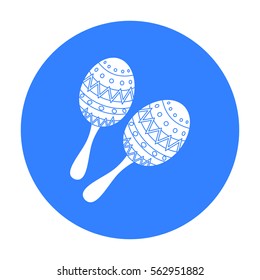 Maracas icon in black style isolated on white background. Musical instruments symbol stock vector illustration
