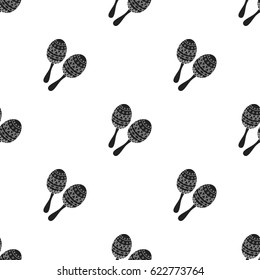 Maracas icon in black style isolated on white background. Musical instruments pattern stock vector illustration