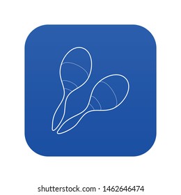 Maracas icon blue vector isolated on white background