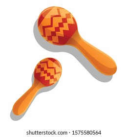 Maracas icon. Cartoon of maracas vector icon for web design isolated on white background