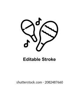 maracas icon designed in outline style in musical instrument icon theme