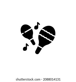 maracas icon designed in solid black style and glyph style in musical instrument icon category