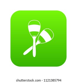 Maracas icon digital green for any design isolated on white vector illustration