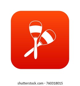 Maracas icon digital red for any design isolated on white vector illustration