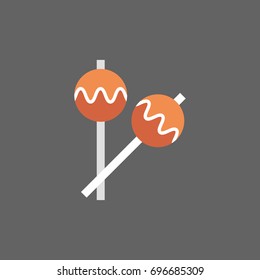 Maracas Icon Drums Music Instruments Flat Vector Illustration