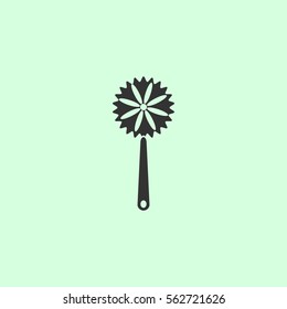 Maracas icon flat. Grey vector symbol on green background