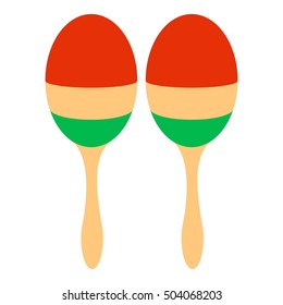 Maracas icon. Flat illustration of maracas vector icon for web