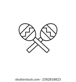 Maracas Icon Flat isolated outline sign