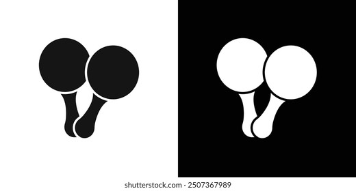 Maracas icon flat line symbol set.