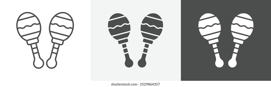 maracas icon Flat logo vector