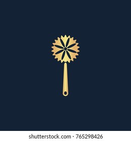 Maracas icon flat. Simple gold pictogram on dark background. Vector illustration symbol