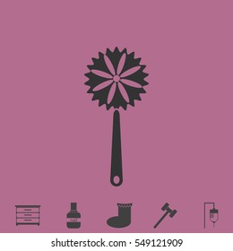 Maracas icon flat. Simple vector grey pictogram and bonus symbol