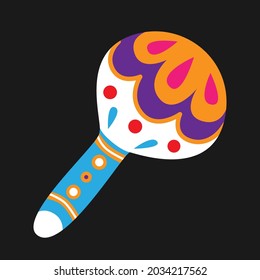 Maracas icon in flat style. Isolated vector illustration.