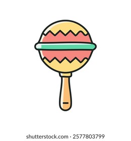 Maracas icon in flat style. Vector illustration on white background.