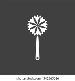 Maracas icon flat. Vector white illustration isolated on black background. Flat symbol