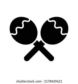 Maracas icon, full black. Suitable for website, content design, poster, banner, or video editing needs