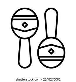 Maracas Icon. Line Art Style Design Isolated On White Background