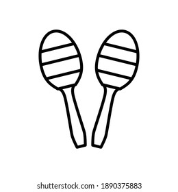 maracas icon line style vector